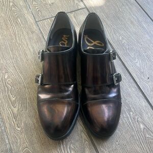 Sam Edelman Brown Leather Loafers 7.5 Monks Shoes